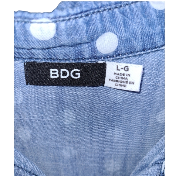 BDG Polka Dot Chambray Denim Shirt Size L - Picture 5 of 5